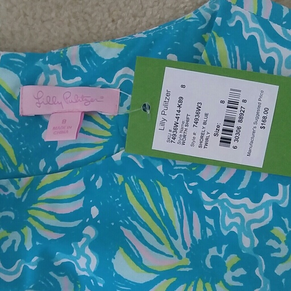 Lilly Pulitzer Worth Shift in Shorely Blue Twirly - Picture 6 of 8